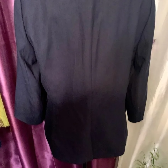 Cremieux Navy Blue Double Breasted Blazer with Gold Buttons Size 10 - Picture 4 of 5